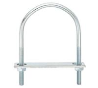 QUARKZMAN 8Pcs Pernos en U Redondos M8, Ancho Interior de 80mm, Longitud de 130mm Perno de Abrazadera en U con Tuercas y Placas, de Acero al Carbono para Reparación Tuberías y Industriale