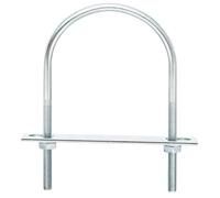 QUARKZMAN 8Pcs Pernos en U Redondos M8, Ancho Interior de 90mm, Longitud de 150mm Perno de Abrazadera en U con Tuercas y Placas, de Acero al Carbono para Reparación Tuberías y Industriale