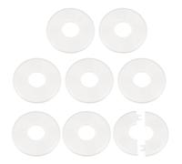 QUARKZMAN 8Pcs Placa Cubierta Fontanería Dividida Para Pared 33.5 mm/1.3" Con Autoadhesivo Placas Cubierta ABS Plástico Redondo Diseño Hebilla Para Decoración Tuberías Agua En Baño, Blanco