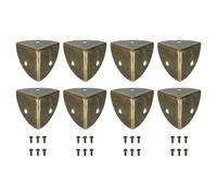 QUARKZMAN 8pcs Protector de Esquinas Vintage, 28mm Protectores Metálicos de Borde de Acero Carbono con Tornillos Cubierta Decorativa de Metal para Muebles Borde Esquina Madera Caja, Bronce