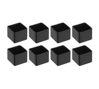 QUARKZMAN 8Pcs Protectores de Piso para Patas de Silla, 30x30mm/1.18x1.18 Cubierta Antideslizante de PVC para Patas de Muebles para Pisos de Madera Dura Patio Silla Mesa Cama, Negro