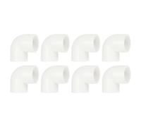 QUARKZMAN 8Pcs PVC Conector Codo de 90 Grados para Tubería de Agua, 25mm Interior Diámetro Conector de Tubería de PVC Codo de 2 Vías, Blanco