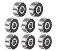 QUARKZMAN 8Pcs Rodamientos de Bolas de Ranura Profunda 624-2Rs, Acero Cromado Z2 con Doble Sellado de Goma 4mm X 13mm X 5mm