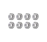 QUARKZMAN 8Pcs Rodamientos R166Zz de Bolas Ranuradas Profundas Z2 3/16" x 3/8" x 1/8" Acero de Rodamiento de Cromo de Carbono Alto Doble Blindaje Metálico, P0 (Abec 1)