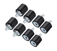 QUARKZMAN 8Pcs Soportes de Goma Antivibración 15 * 15mm con Pernos Macho M4*10mm, Silentblock Amortiguador de Vibraciones Montajes Roscados Cilíndricos con 8 Tuercas de Bloqueo