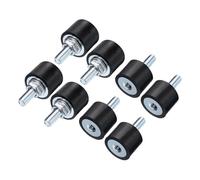 QUARKZMAN 8Pcs Soportes de Goma Antivibración 20 * 15mm con Pernos Macho M6*18mm, Silentblock Amortiguador de Vibraciones Montajes Roscados Cilíndricos con 8 Tuercas de Bloqueo