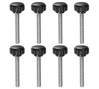 QUARKZMAN 8pcs Tornillo Moleteado, M5x40mm Tornillo de Pulgar de Rosca Macho Pomos de Sujeción Moleteados Métricos de Acero Inoxidable Perilla de Perno de Estudio Tornillo de Apriete, Negro