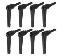 QUARKZMAN 8uds Ajustable Sujeción Palanca Manijas M6 x 16mm Macho Rosca Perno Perillas Giratorio Tornillo Bloqueo Rápida Liberación Trinquete Pulsador Botón Mango, Negro