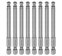 QUARKZMAN 8Uds Bola Extremo Hexagonal Cabeza Llave Destornillador Barrena H5 1/4" Hexagonal Vástago3" Largo Métrico Magnético S2 Acero para Destornillador Taladro Impacto Controlador