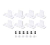 QUARKZMAN 8uds Granero Puerta Suelo Guía, POM Universal Corredera Granero Puerta Herraje, Plano Inferior Pista Guía Oscilación Tapón para Derivación Armario Bolsillo Puertas, Blanco