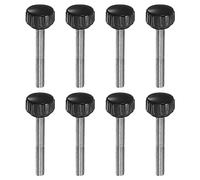 QUARKZMAN 8uds Moleteadas Sujeción Perillas M5 x 40mm Macho Rosca 16mm Cabeza Agarre Plástico Métrico Mariposa Tornillo Perno Perillas Roscado Perno Manijas, Negro
