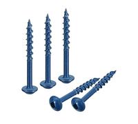 QUARKZMAN #8x1-1/2" Tornillos para Agujeros de Bolsillo, 150 Piezas Tornillos Autorroscantes con Cabeza Cuadrada con Recubrimiento Azul para Trabajos de Carpintería