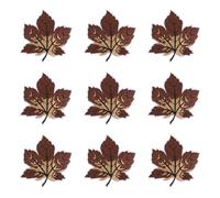 QUARKZMAN 9 Piezas De Parches De Hierro De Hoja De Arce Otoñal 7.9x8.3cm Adhesivos De Costura Y Bordado Para Reparación De Ropa Y Decoración Acción De Gracias Color Marrón