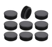 QUARKZMAN 9 Tapones Redondos de Plástico, Tapas de Extremo de Tubo Negro, 53mm (2.09 Pulgadas) Inserto de Patas de Muebles, Protección Deslizante para Silla, Sofá, Mesa, Estante