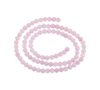 QUARKZMAN 93 Piezas de Cuentas de Piedra Natural de 4 mm, Cuentas Redondas de Cuarzo para Hacer Pulseras, Collares y Joyería en Color Rosa Intenso