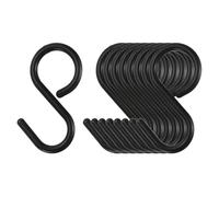 QUARKZMAN 9uds S Ganchos 3,5" Plástico Colgantes S Forma Ganchos Grandes S Percha Armario Varilla Ganchos para Colgar Cocina Tazas Plantas Joyas Vaqueros Ropa Toallas Herramientas, Negro