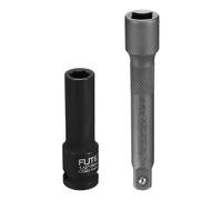 QUARKZMAN A 6 Punti 1/2" Drive 11mm Bussola Metrica Lunghezza 3" Con Barra Di Estensione 1/2" Drive 5" Lunga Adattatore Chiave A Cricchetto Set Di Utensili Per Dadi Esagonali E Bulloni
