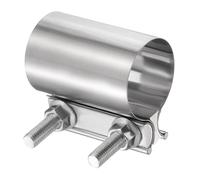 QUARKZMAN Abrazadera De Escape 1.97" Abrazadera De Banda De Unión De Solape De Acero Inoxidable Para Conexión De Tubos De Escape Con Tornillos M10x55 Para Tubos De Codo Del