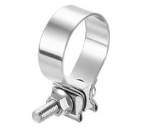 QUARKZMAN Abrazadera de manguera con perno en T de 55-64 mm, acero inoxidable, para escape, 22 mm de ancho, para tubos, silenciadores, mangueras, tuberías de agua, color plateado