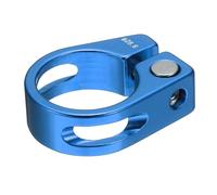 QUARKZMAN Abrazadera de sillín de bicicleta, 28,6 mm, aleación de aluminio, con tornillo hexagonal M4, para bicicleta de montaña de 25,4 mm, color azul