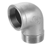 QUARKZMAN Accesorios De Codo De 90 Grados De Acero Inoxidable 304 NPT 1-1/2 x NPT 1-1/2 Adaptador Roscado De Hembra A Macho Para Conectar Tubería Aire Tubo PVC Acoplamiento Fundido