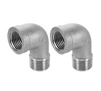 QUARKZMAN Accesorios De Codo De 90 Grados De Acero Inoxidable 304 NPT 1/2 x NPT 1/2 Hembra A Macho Adaptador Roscado Para Conectar Tubería Aire Tubo PVC Acoplamiento Fundido