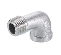 QUARKZMAN Accesorios De Codo De 90 Grados De Acero Inoxidable 304 NPT 1/4 Hembra X NPT 1/4 Macho Adaptador Roscado Para Conectar Tubería Aire Tubo PVC Acoplamiento Fundido