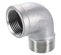 QUARKZMAN Accesorios De Codo De 90 Grados De Acero Inoxidable 304 NPT 1 Hembra X NPT 1 Macho Adaptador Roscado Para Conectar Tubería Aire Tubo De PVC Acoplamiento Fundido