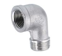 QUARKZMAN Accesorios De Codo De 90 Grados De Acero Inoxidable 304 NPT 3/8 Hembra X NPT 3/8 Macho Adaptador Roscado Para Conectar Tubería Aire Tubo PVC Acoplamiento Fundido