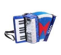 QUARKZMAN Accordion - Mini instrumento musical de acordeón, 17 teclas, 8 botones, ligero, para adultos, principiantes, educación, azul marino