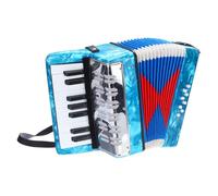 QUARKZMAN Accordion - Mini instrumento musical de acordeón, 17 teclas, 8 botones, ligero, para adultos, principiantes, educación, azul cielo