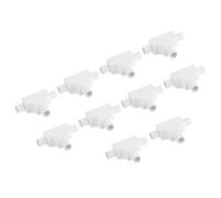 QUARKZMAN Acoplador de Conducto de PVC en Forma de T de Conexiones de 16 mm en Caja de Alambre Blanco de 3 Vías para Conducto Eléctrico DIY con Tapa de Acceso - Paquete de 10
