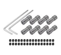 QUARKZMAN Acoplamiento Rígido 3 mm a 3 mm Diámetro Aleación de Aluminio M3 Conector de Acoplador de Eje Diy Plateado Claro con 8 Acoplamientos 32 Tornillos 2 Llaves Inglesas