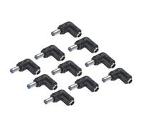 QUARKZMAN Adaptador de Conector de Corriente DC 10 Unidades Ángulo de 90 Grados Hembra de 5.5mm x 2.1mm a Macho de 5.5mm x 2.1mm Acoplador Convertidor de Enchufe
