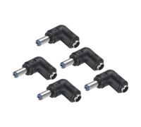 QUARKZMAN Adaptador de Conector de Corriente DC 5 Piezas 90 Grados Ángulo Hembra Jack 5.5mm x 2.1mm a Macho Plug 5.5mm x 2.1mm Acoplador Convertidor