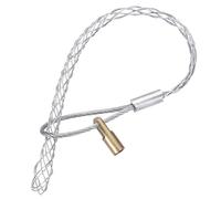 QUARKZMAN Agarre para Tirar Cables para Cables de 4-6mm Plateado | 24cm Calcetín de Malla de Alambre, con Tuerca de 4.2mm, Agarre Galvanizado de Cabeza Simple