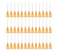 QUARKZMAN Aguja de Punta-Romas Industrial 23G de 1 Pulgada de Longitud con Conector de Interfaz de Bloqueo Luer, Aguja de Dispensación para Pistola de Pegamento Líquido, 40 Uds (Naranja)