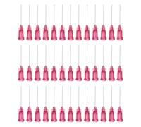 QUARKZMAN Aguja de Punta-Romas Industrial de 25G de 1 Pulgada de Longitud con Conector de Interfaz de Bloqueo Luer, Aguja de Dispensación para Pistola de Pegamento Líquido, 40 Uds (Rojo)