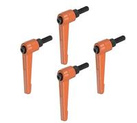 QUARKZMAN Ajustable Sujeción Palanca Manijas M6 x 16mm Naranja 4uds | Macho Rosca Perno Perillas Giratorio Tornillo Bloqueo Rápida Liberación Trinquete Pulsador Botón Manija
