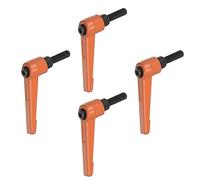 QUARKZMAN Ajustable Sujeción Palanca Manijas M6 x 20mm Naranja 4uds | Macho Rosca Perno Perillas Giratorio Tornillo Bloqueo Rápida Liberación Trinquete Pulsador Botón Manija