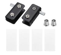 QUARKZMAN Ajustable Vidrio Puerta Bisagras Abrazadera 1 Par Inoxidable Acero Gabinete Vidrio Puerta Pivote Bisagra Clip para 5-8mm Grosor Vidrio Negro 40x10x20mm