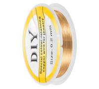 QUARKZMAN Alambre de Cobre de 0.2Mm/32 Gauge para Hacer Joyas, 1 Rollo de Alambre Resistente Al Tarnish para Hacer Bisutería Suministros de Hacer Joyas Diy (Oro Brillante)-25M