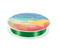 QUARKZMAN Alambre Para Joyería De 20 Pies, Calibre 24 (0.5mm), Latón, Metal Blando Resistente Al Deslustre, Alambre De Cobre Para Abalorios, Suministros Para Hacer Joyas, Manualidades, Verde