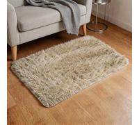 QUARKZMAN Alfombra Pequeña Mullida 2'x1.3 Alfombra Mullida Pequeña para Área Alfombra Suave De Felpa Lavable para Dormitorio Baño Auto Dormitorio Casillero Color Camello Claro