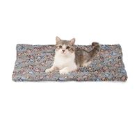 QUARKZMAN Alfombrilla para Mascotas Perro Gato, Suave Colchoneta De Felpa Coral con Diseño De Huellas, Cama Lavable Y Cálida 23x18 Pulgadas (Negro), Ideal para Perros Y Gatos Medianos.