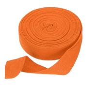 QUARKZMAN Algodón Cinta Naranja, 25mm x 10m Cinta Bies de Espiga Cuerda al sesgo Sarga Correa Tela Fina para Coser Costura Accesorio para Manualidades DIY Envoltura Regalo Ropa
