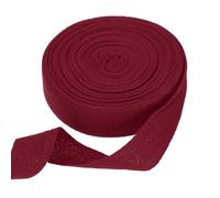 QUARKZMAN Algodón Cinta Rojo Oscuro, 25mm x 10m Cinta Bies de Espiga Cuerda al sesgo Sarga Correa Tela Fina para Coser Costura Accesorio para Manualidades DIY Envoltura Regalo Ropa