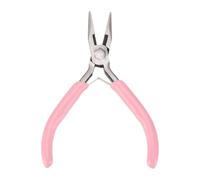 QUARKZMAN Alicates De Punta Fina 5" Mini Alicates Para Joyería Con Cortador Y Mango De PVC Antideslizante Mordaza Plana Fina De Precisión Para Herramienta De Abalorios Artesanales Rosa