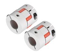 QUARKZMAN Aluminio Ciruela Eje Acoplamiento 10mm a 14mm Diámetro L35xD30 Flexible Acoplador Junta para Máquina y Servo Escalonado Motor Paquete de 2