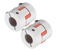 QUARKZMAN Aluminio Ciruela Eje Acoplamiento 14mm a 14mm Diámetro L35xD30 Flexible Acoplador Junta para Máquina y Servo Escalonado Motor Paquete de 2